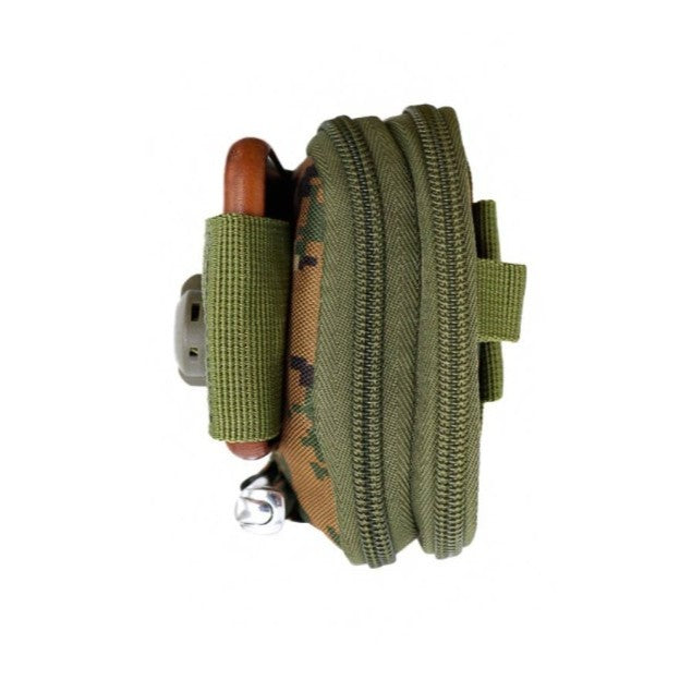 Green digital tactical pouch with camouflage pattern 