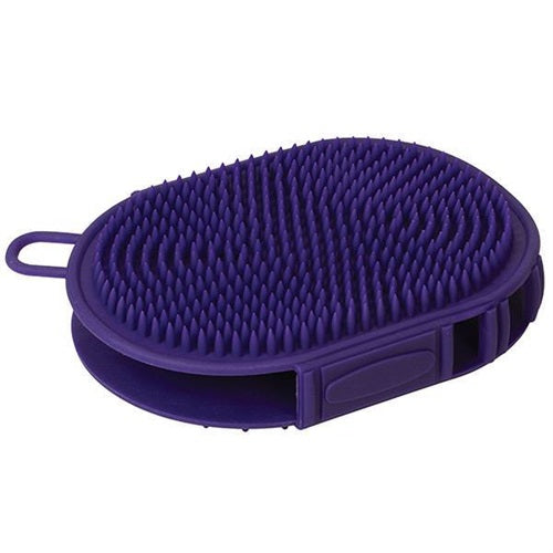Weaver 2-Sided Wash Mitt Purple silicone scrubber with textured surface 