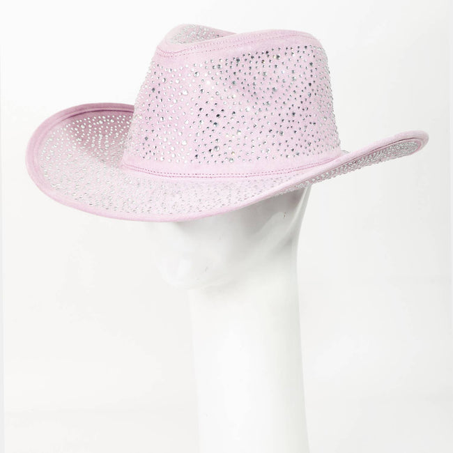 Western Rhinestone Studded Cowboy Hat Purple