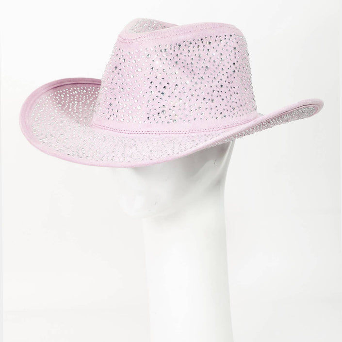 Western Rhinestone Studded Cowboy Hat Purple