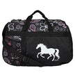 AWST Int “Lila” Galloping Horse Patterned Duffle Bag With White Horse on front