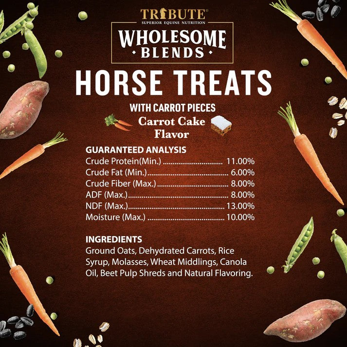 Tribute Carrot Cake Wholesome Blends® Horse Treats ingredients