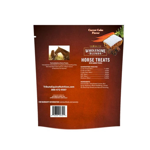 Tribute Carrot Cake Wholesome Blends® Horse Treats back label