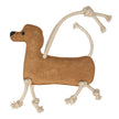 Horse toy shaped like a dachshund with a rope