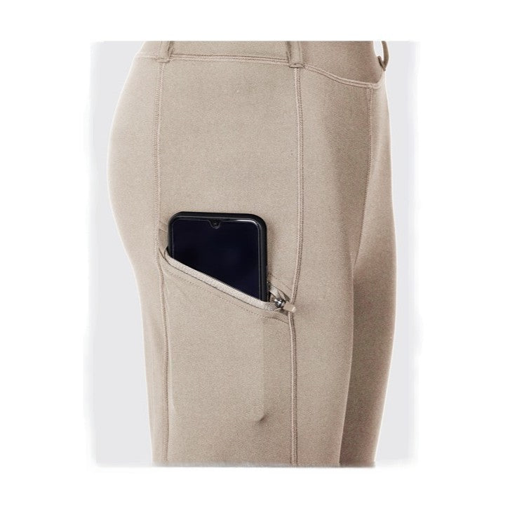 Girls Knee-Patch Breeches khaki pocket detail