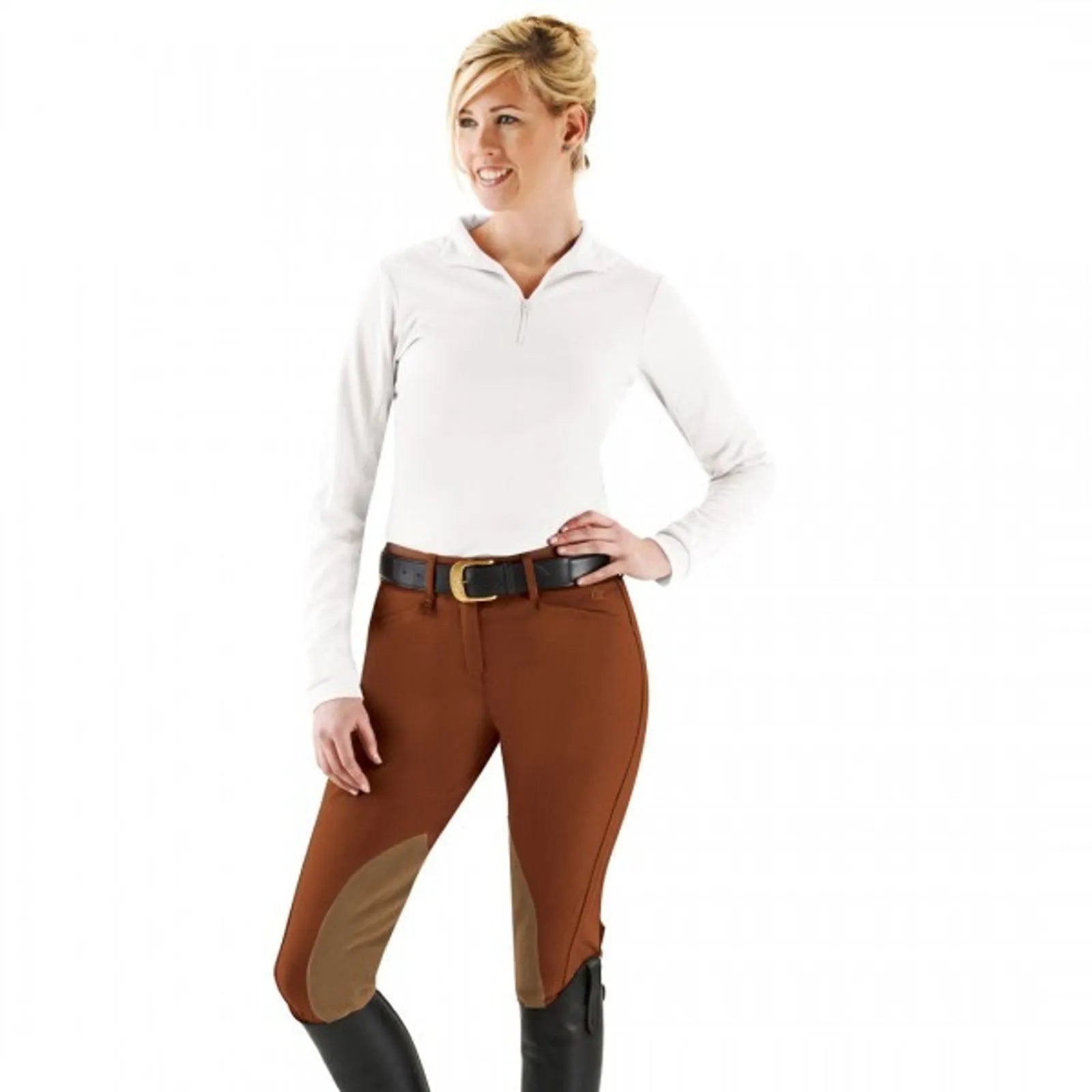 Ovation® Women's Taylored Front Zip Knee Patch - Classic Rust