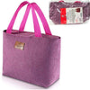 Zippered Insulated Cooler Lunch Bags PINK