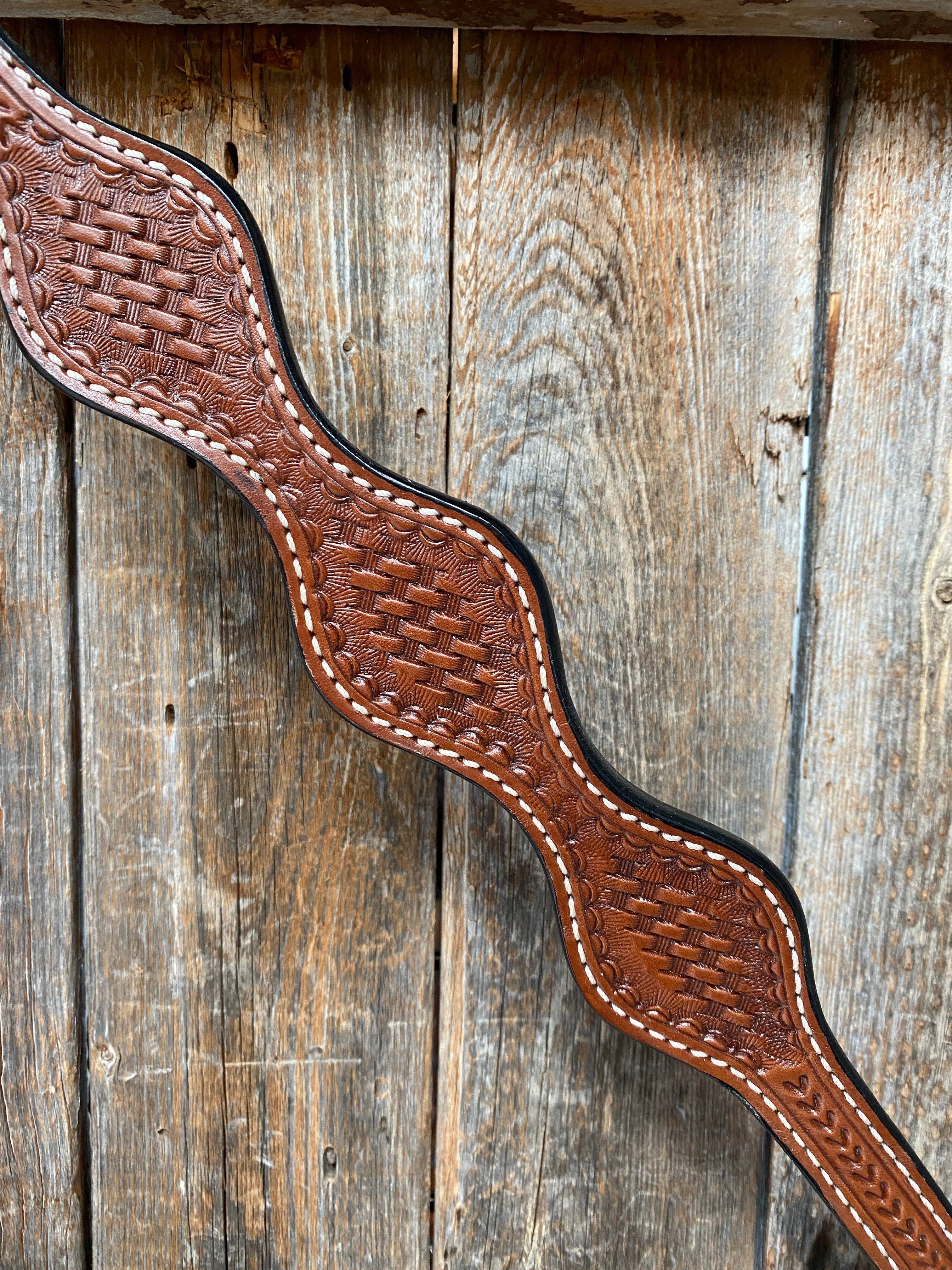 Rodeo Drive - Basketweave Scalloped Medium Oil Breastcollar