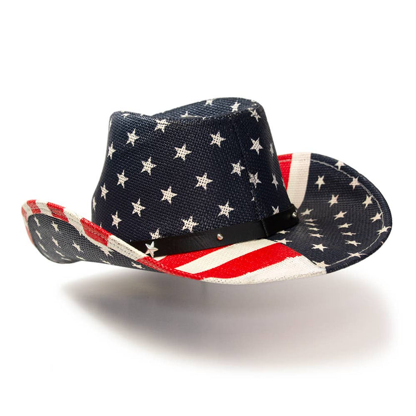 WE R-W-B Americana Straw Western Hat