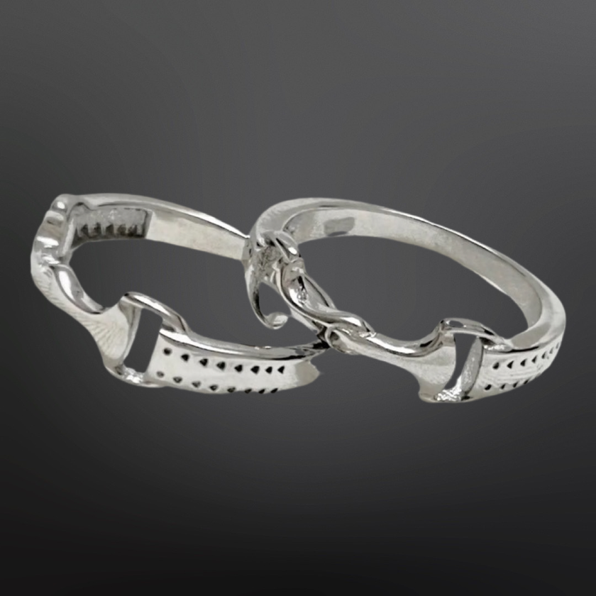 Equestrian Horse Snaffle Bit Sterling Silver Ring
