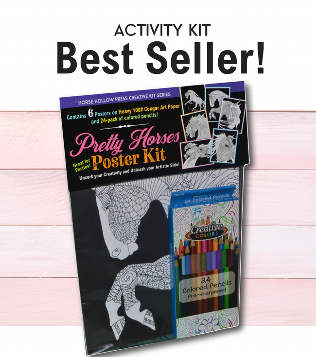 Art Coloring Kit Horse Drawings w/ Pencils