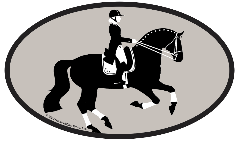 Horse Hollow Press - Oval Equestrian Horse Sticker: Piaffe 2