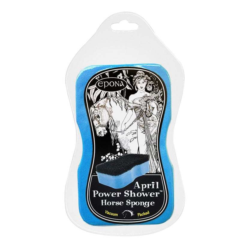 April Power Shower Horse Sponge in vacuum packed packaging