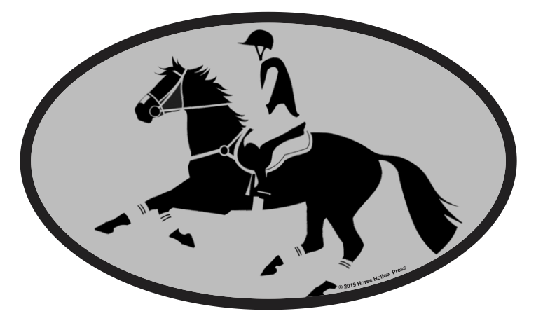 Horse Hollow Press - Oval Equestrian Horse Sticker: Eventer at Start