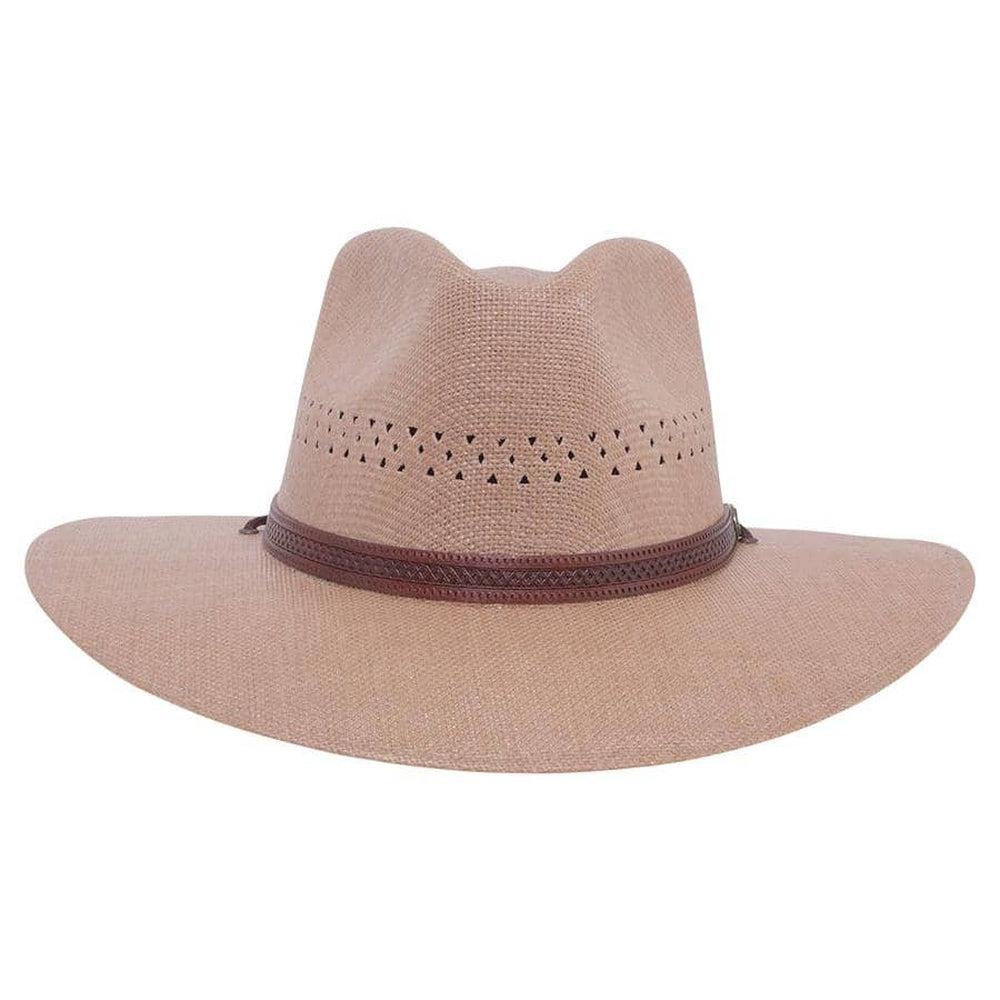 American Hat Makers - Barcelona - Straw Sun Hat Front Tan