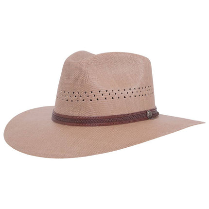 American Hat Makers - Barcelona - Straw Sun Hat Side Tan