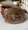 Boho Ranch Shop - Western Longhorn Belt Buckle  Silver - Rose Gold - Gold