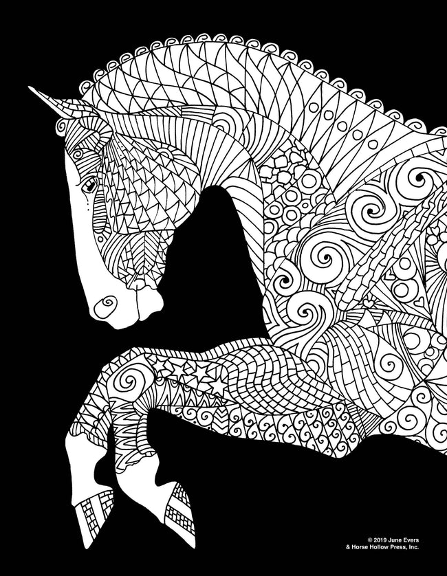 Art Coloring Kit Horse Drawings w/ Pencils