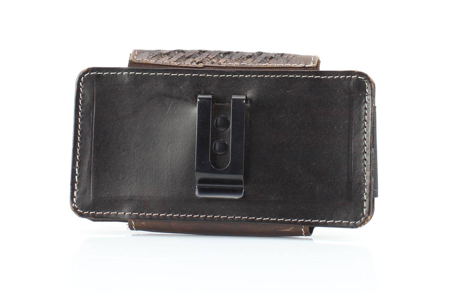 Basket Weave Horizontal Phone Case for Belt