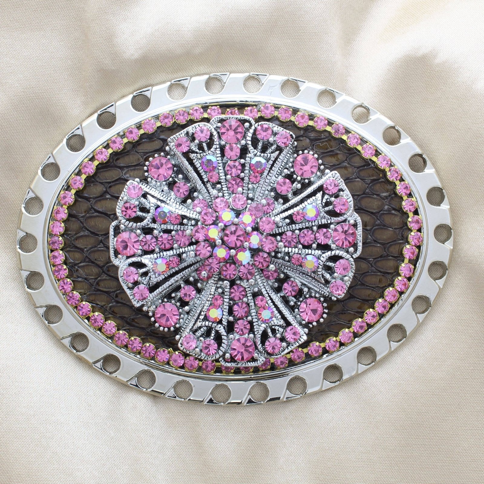 HHH Designs - Pink Crystal Belt Buckle