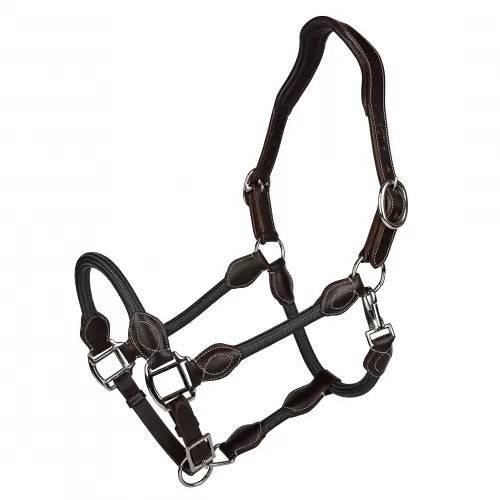Oak Equestrian® OEQ® Leather Rope Halter in black