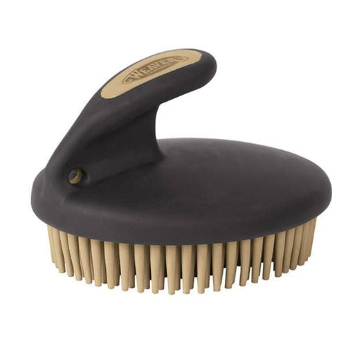 Weaver Palm Held Fine Curry Comb in black and tan