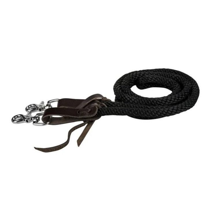 Tabelo® Round Poly Event Reins With Scissor Snaps in black