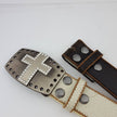 Axesoria West - Vintage Leather belt w. Cross Buckle