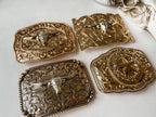 Boho Ranch Shop - Western Longhorn Belt Buckle  Silver - Rose Gold - Gold