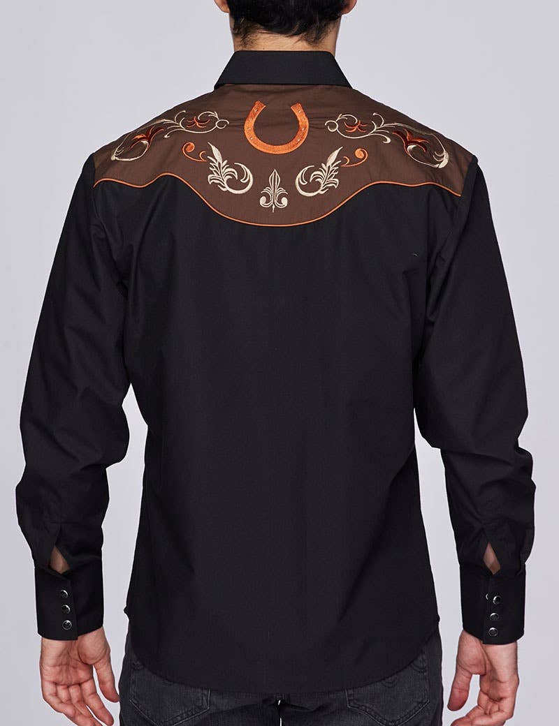 Rodeo Clothing - Men's Western Embroidered Cowboy Snap Button Shirt