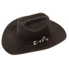 American Hat Makers Black Cattleman Felt Cowboy Hat with Cowboy Hat Band Side view