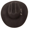 American Hat Makers Black Cattleman Felt Cowboy Hat with Cowboy Hat Band Top View