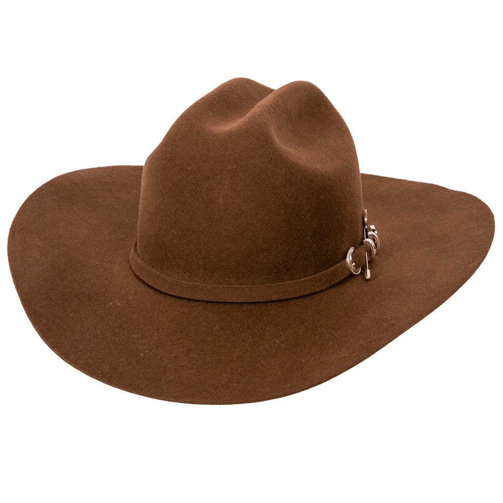 American Hat Makers Brown Cattleman Felt Cowboy Hat with Cowboy Hat Band 