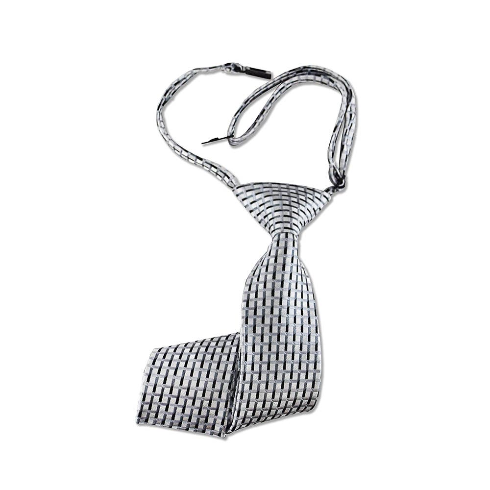 Lifebeats Gifts - Silver and Black Microfiber Necktie