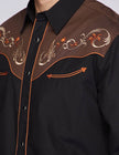 Rodeo Clothing - Men's Western Embroidered Cowboy Snap Button Shirt