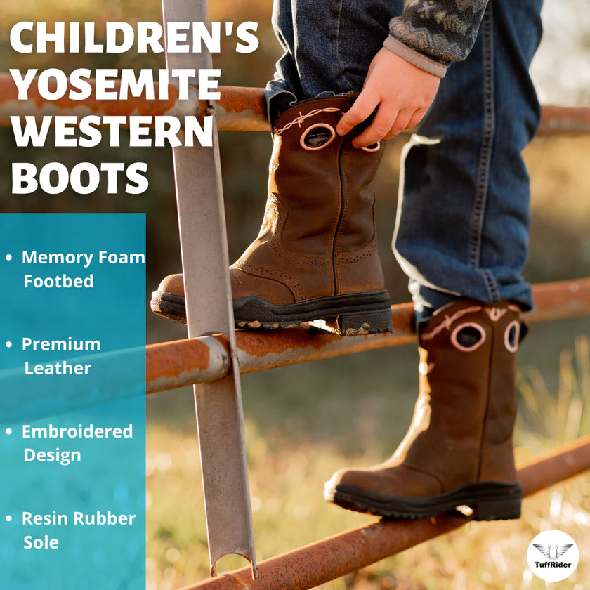 Youth Yosemite Round Toe Western Boot