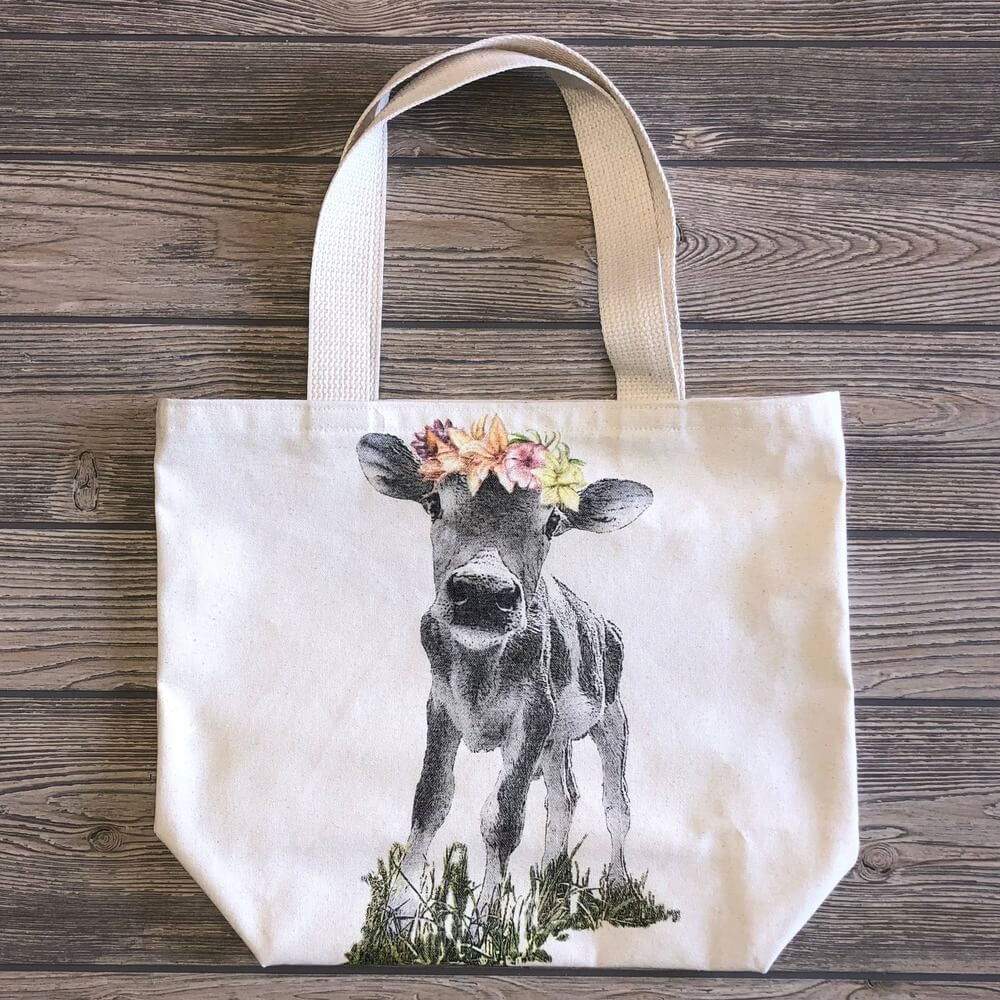 Cowgirl Medium Tote on wood