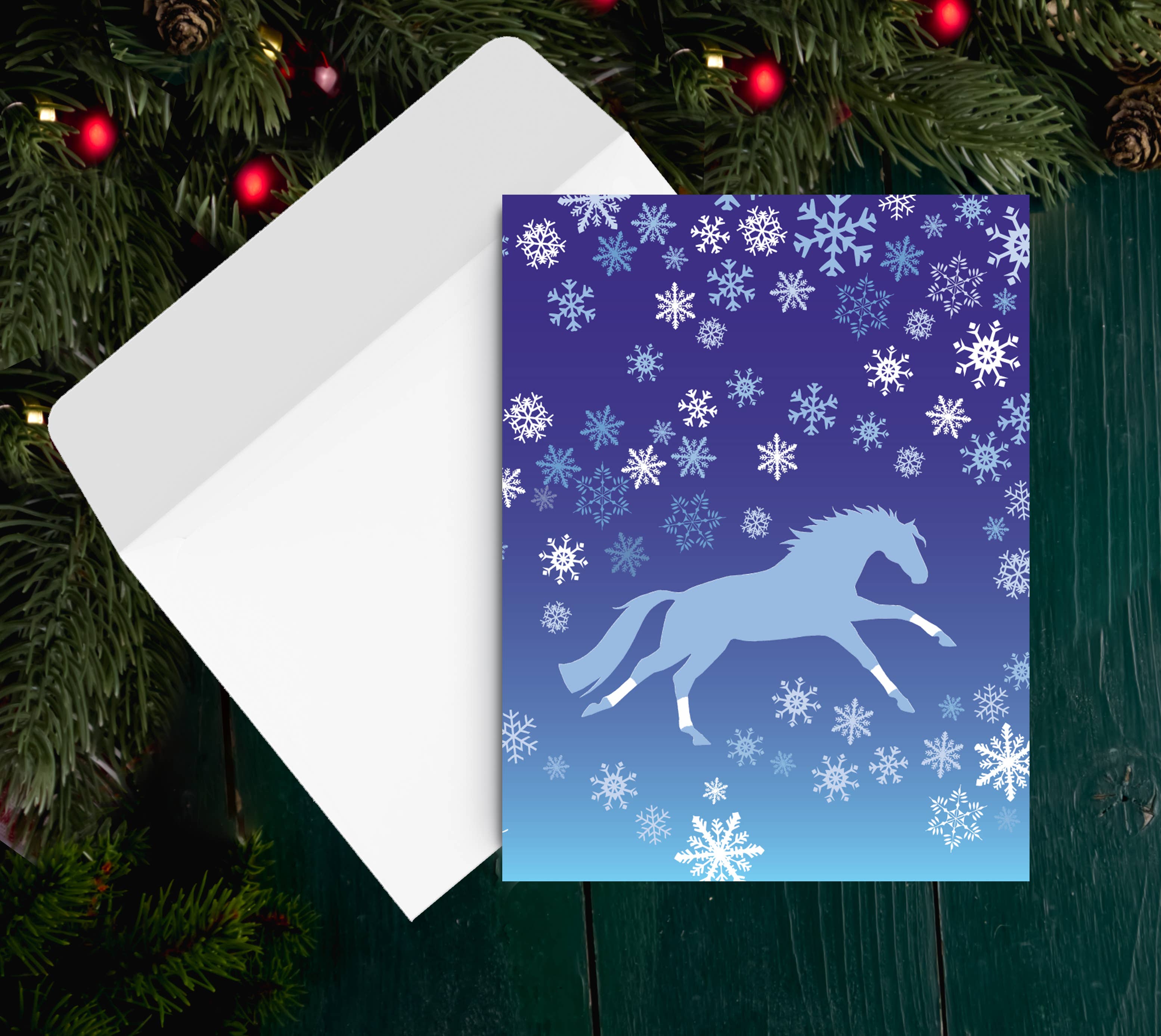 Horse Christmas Card - Galloping