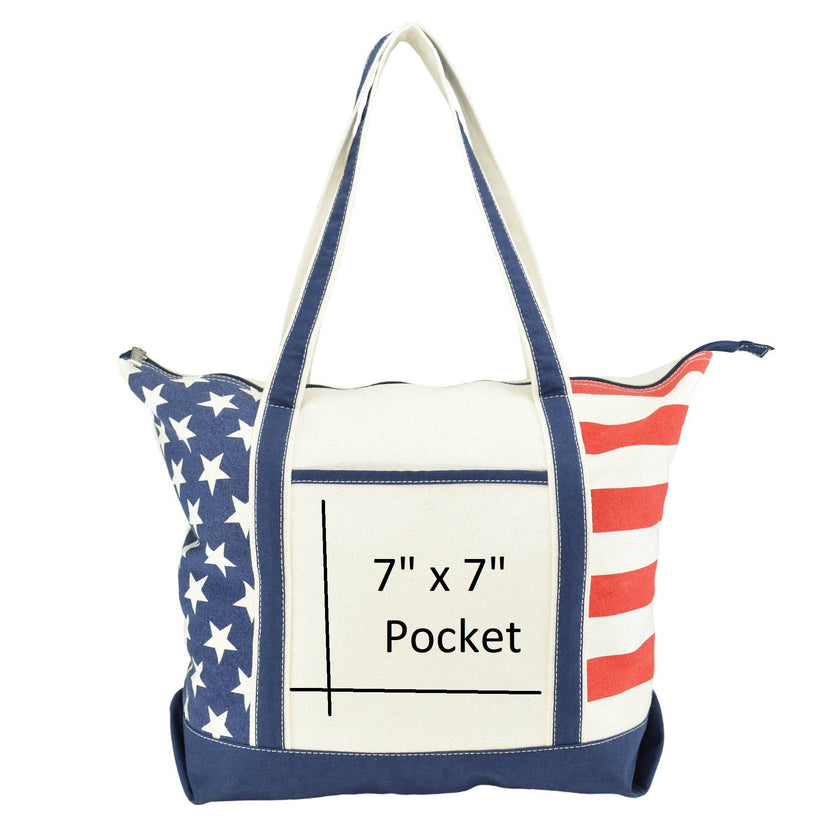 Dalix - DALIX Flag Tote Bag USA American Pride Shopping Bag