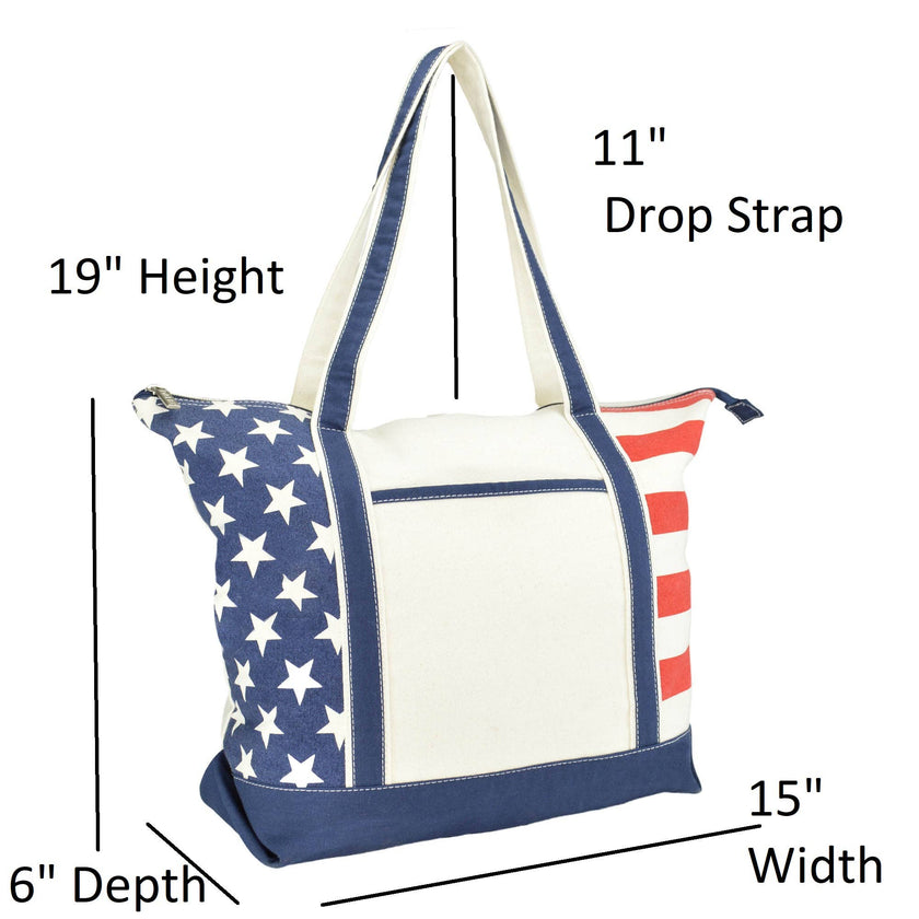 Dalix - DALIX Flag Tote Bag USA American Pride Shopping Bag