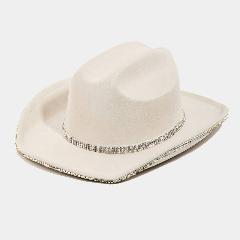 Rhinestone Trim Cowboy Hat