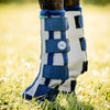 Horseware® Fly Boot navy Silver on model horse.