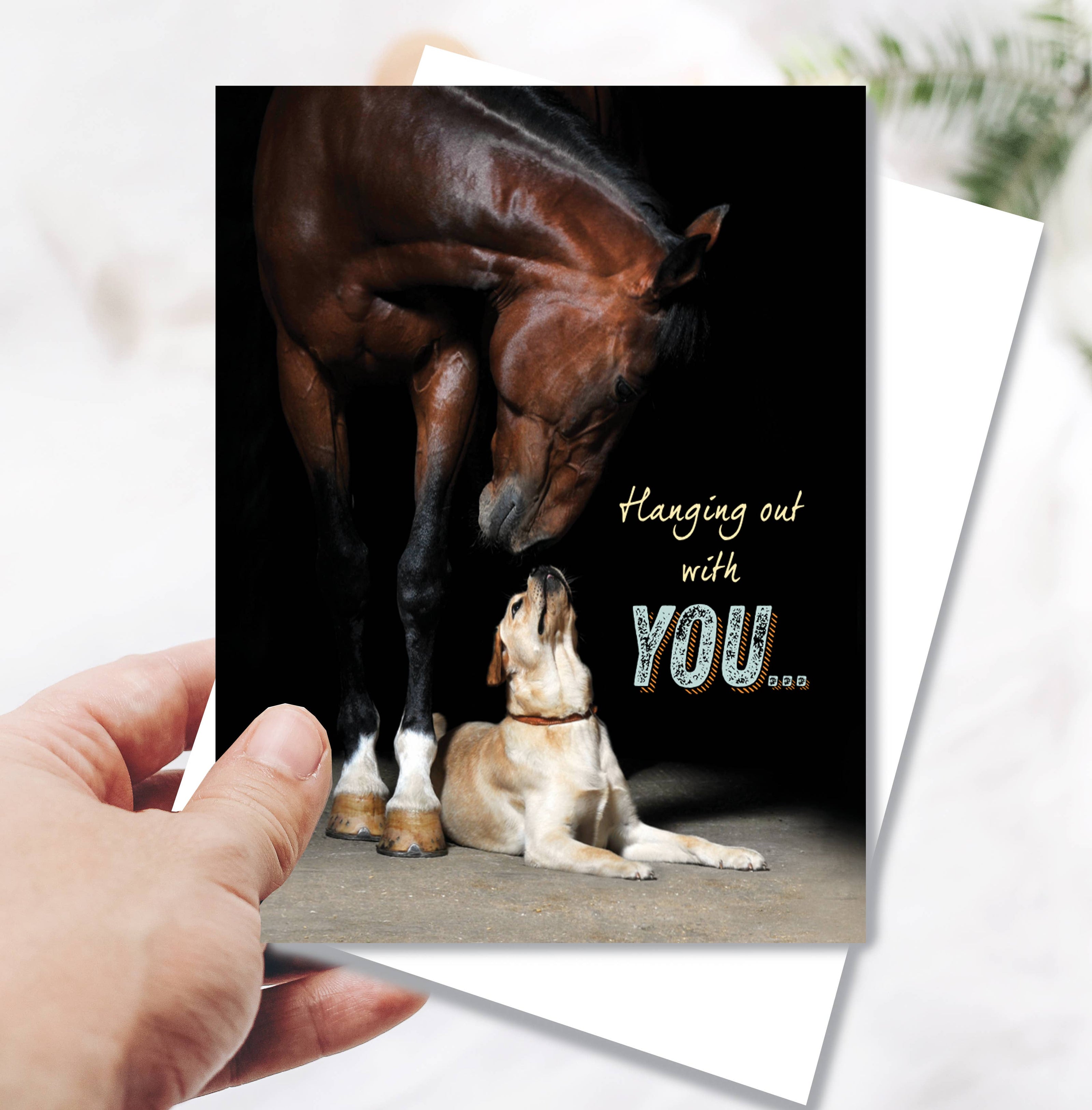 Thinking of You Card - Horse & Dog