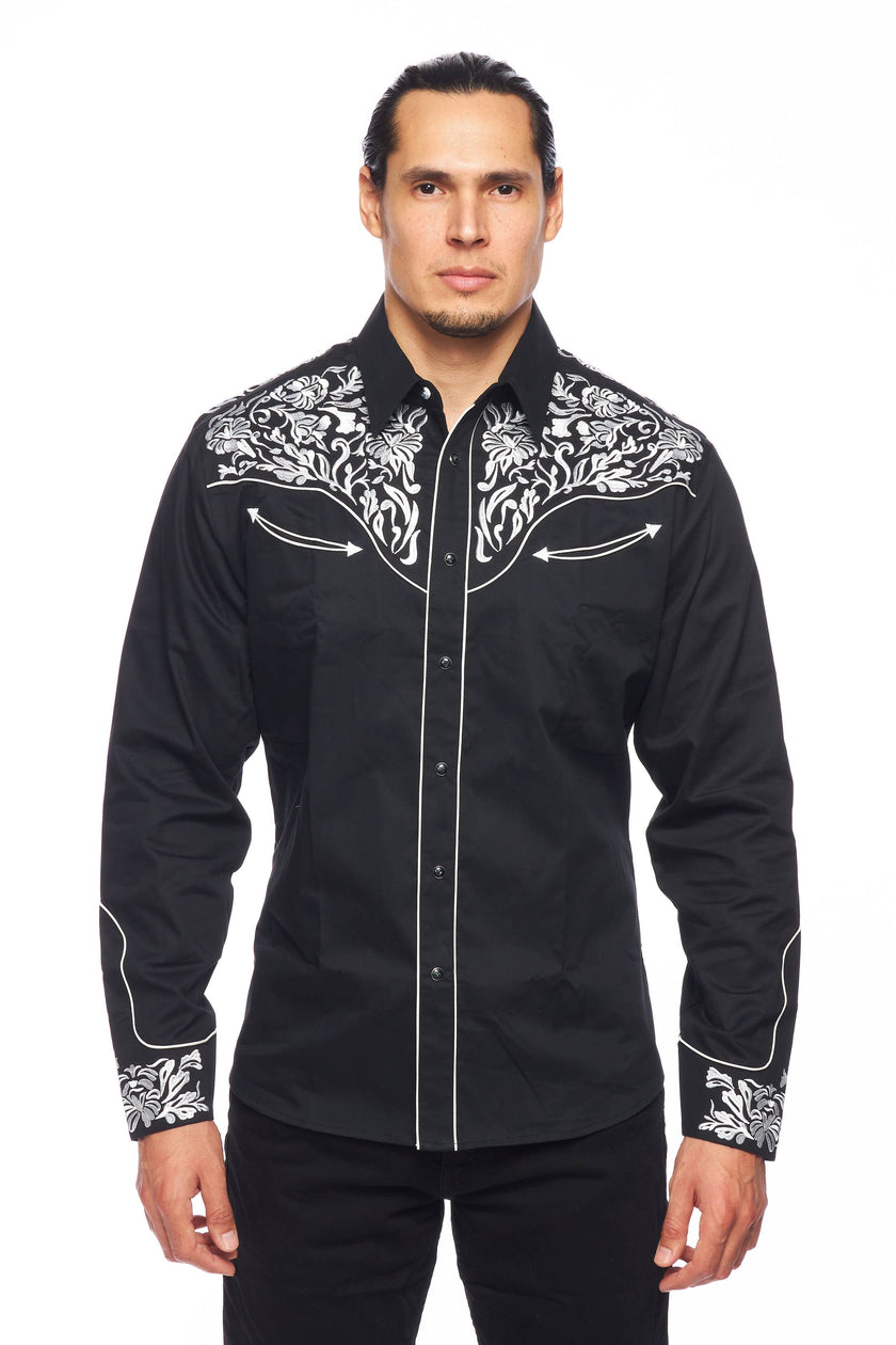 Men's Western Embroidery Cowboy Outfit Shirts Knightdale Horse Sports Men's Western Embroidery Cowboy Outfit Shirts Knightdale Horse Sports