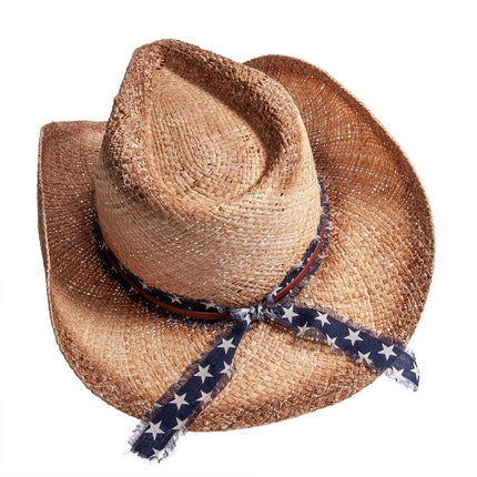 American Hat Makers - Dusty - Straw Cowboy Sun Hat Back