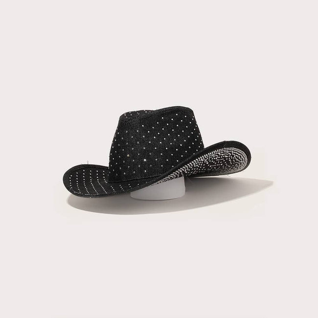 Rhinestone Studded Denim Cowboy Hat
