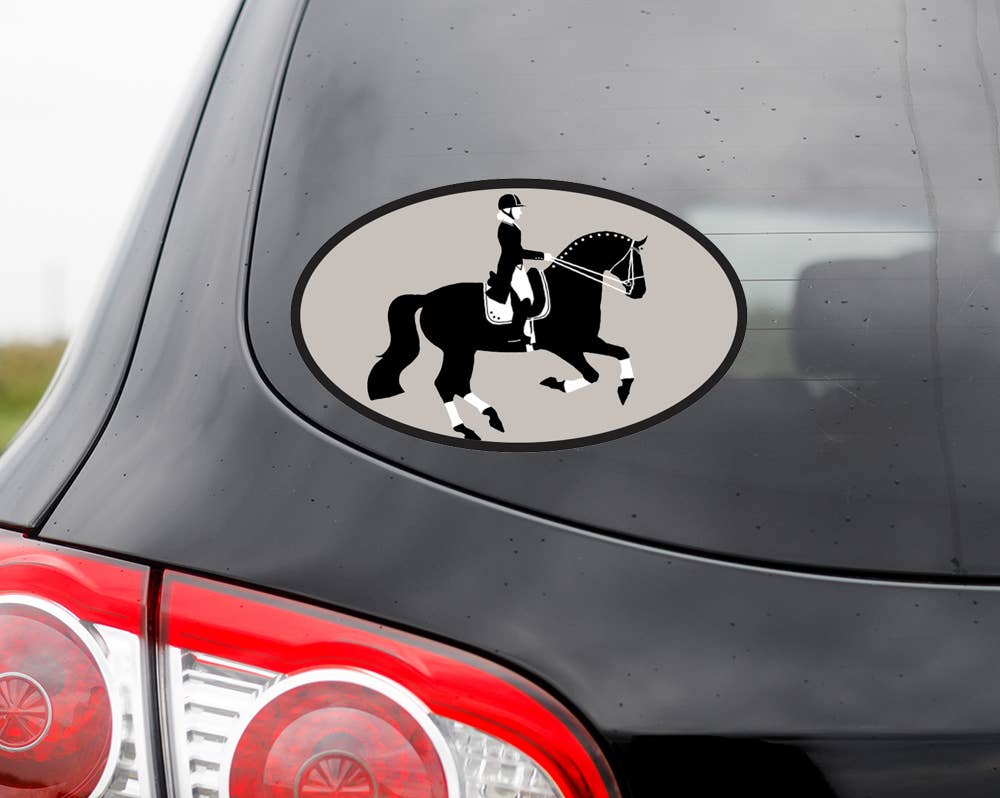 Horse Hollow Press - Oval Equestrian Horse Sticker: Piaffe 2