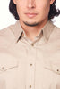 Rodeo Clothing - Men's Western Solid Twill Long Sleeves Snap Button Shirt
