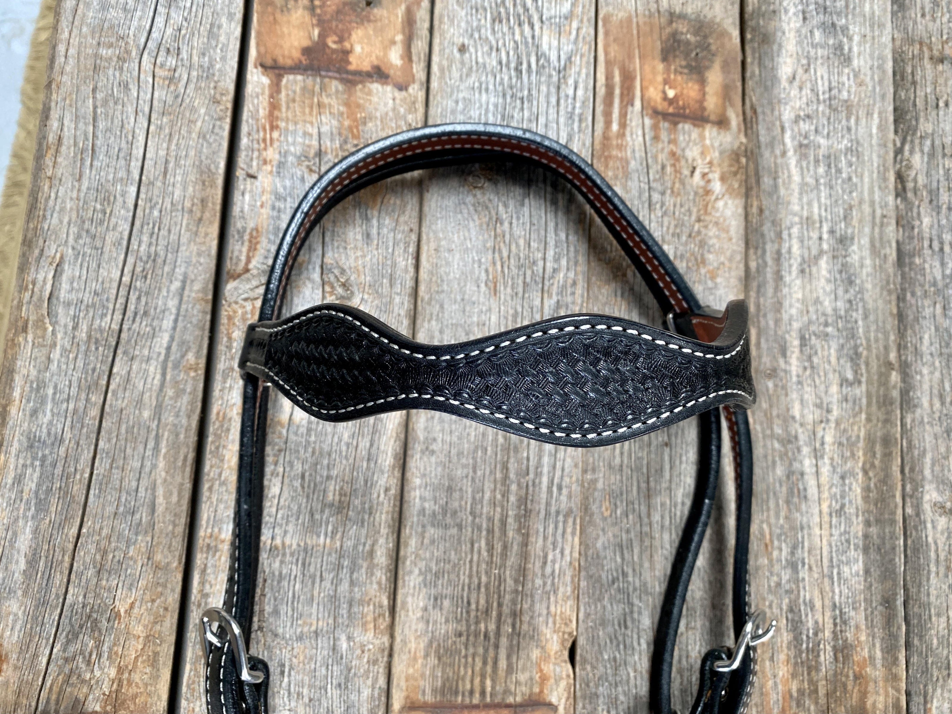 Rodeo Drive - Basketweave Black Browband Headstall / Bridle