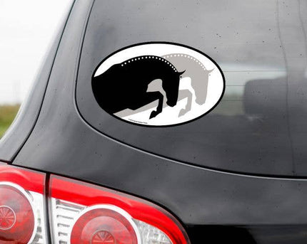 Horse Hollow Press - Oval Equestrian Horse Sticker: Hunters in Tandem